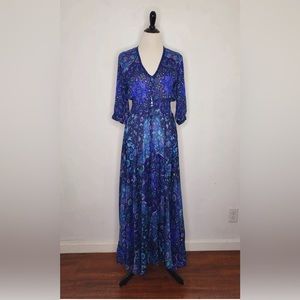 SPELL & THE GYPSY COLLECTIVE Kiss The Sky Gown Maxi Dress Bluejay Medium NWT